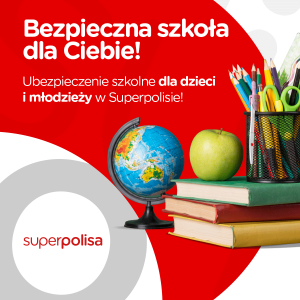 Przedmioty szkolne, książka, globus i kredki | Ubezpieczenie dla dzieci i młodzieży z Superpolisą